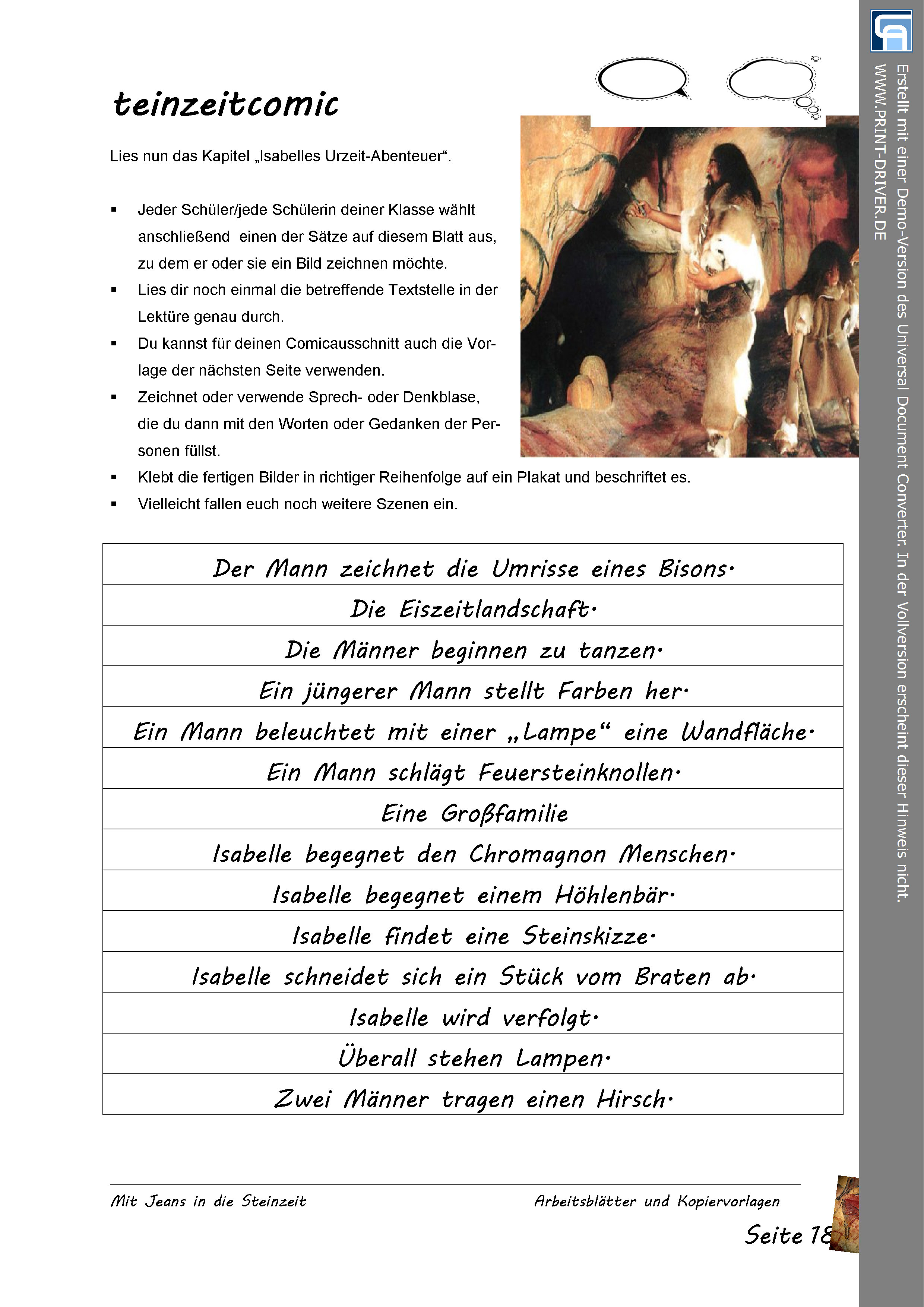 Mit Jeans In Die Steinzeit Lösungen Kopiervorlagen - Mit Jeans in die Steinzeit